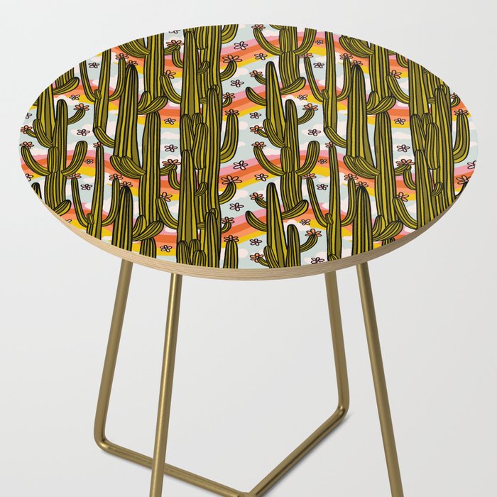 Rainbow and Cacti Print Side Table Gallery Image 2