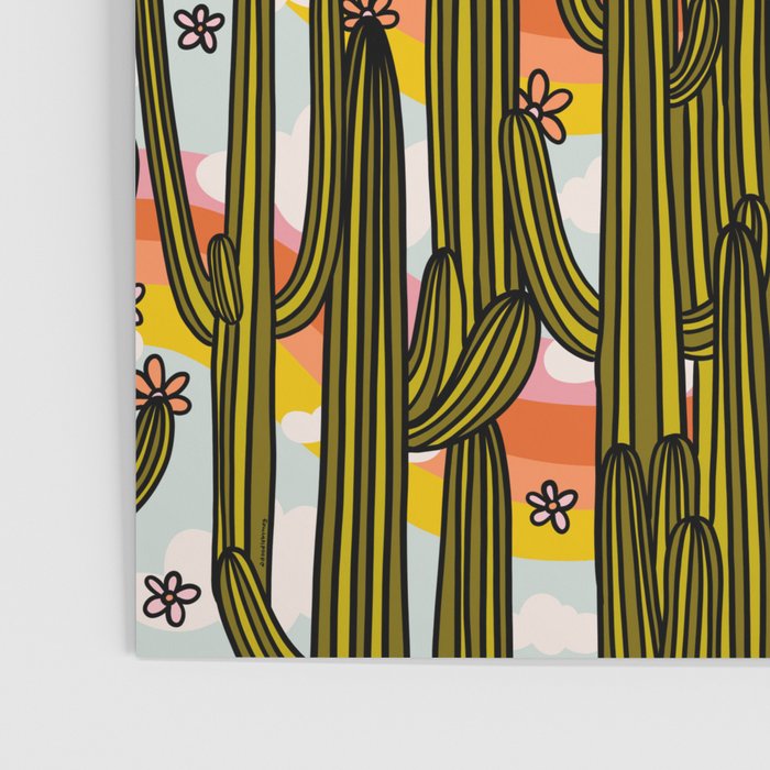Rainbow and Cacti Print Poster Gallery Image 3