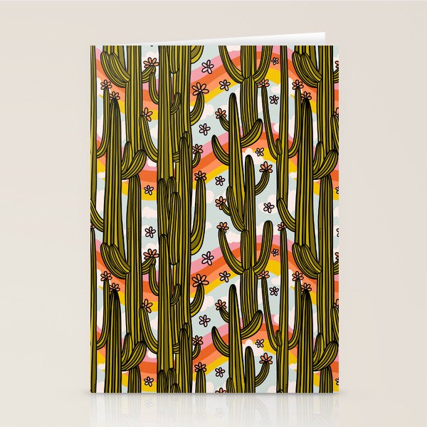 Rainbow and Cacti Print Stationery Card Gallery Image 2