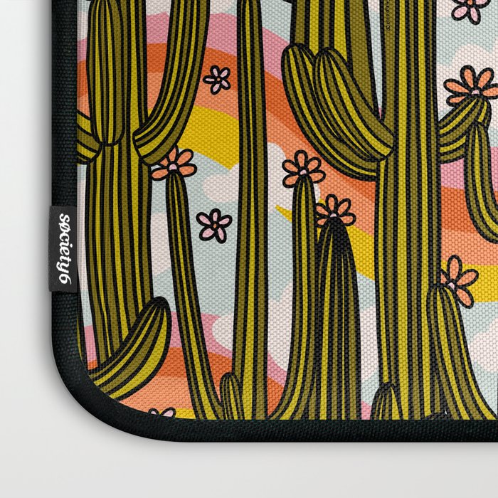 Rainbow and Cacti Print Laptop Sleeve Gallery Image 3