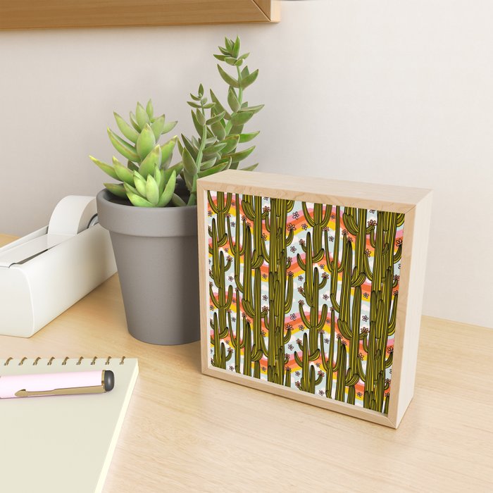 Rainbow and Cacti Print Mini Art Print Gallery Image 2