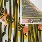 Rainbow and Cacti Print Wall Tapestry Gallery Image 3