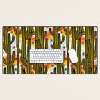 Rainbow and Cacti Print Desk Mat Gallery Image 1