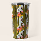 Rainbow and Cacti Print Travel Mug Gallery Image 1