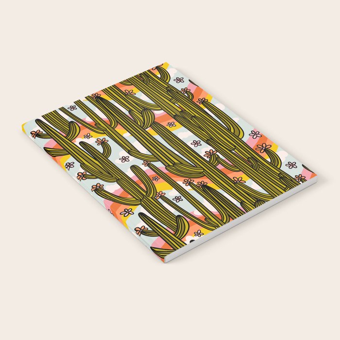 Rainbow and Cacti Print Notebook Gallery Image 1