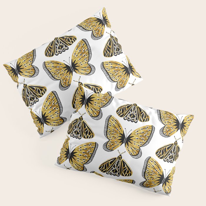 Golden Butterfly & Moth Pillow Sham Gallery Image 3