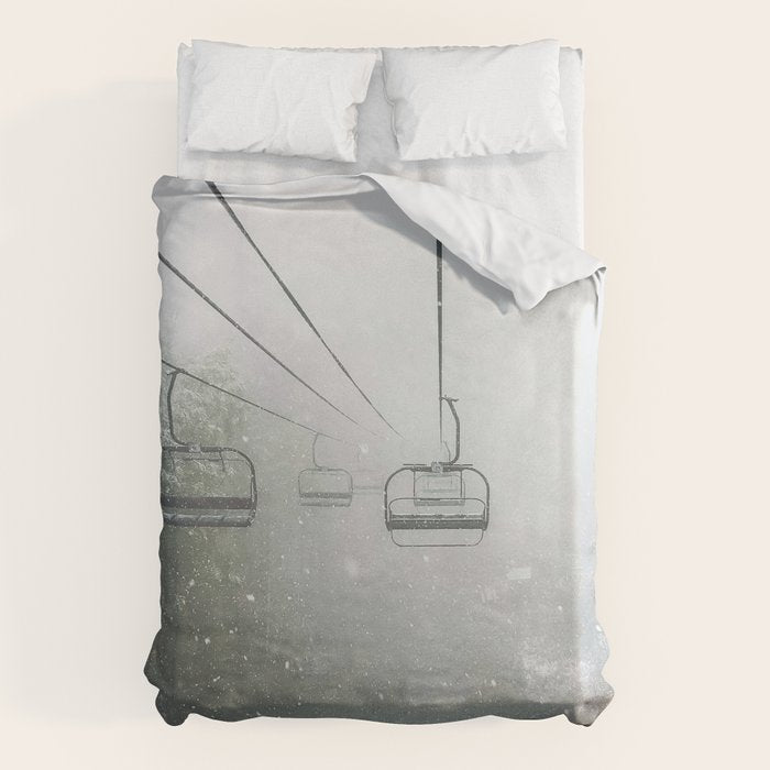 Misty Ski Lift Duvet Cover Gallery Image 1