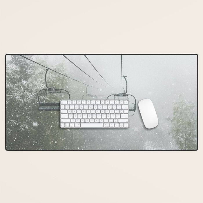 Misty Ski Lift Desk Mat Gallery Image 1