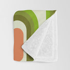 retro aesthetic 60s 70s pattern 45c green Throw Blanket Gallery Image 3