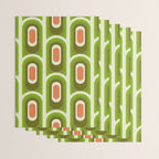 retro aesthetic 60s 70s pattern 45c green Wrapping Paper Gallery Image 3