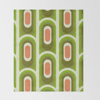 retro aesthetic 60s 70s pattern 45c green Throw Blanket Gallery Image 2