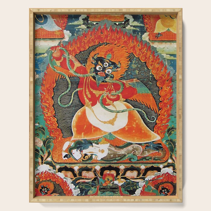 Tibetan Buddhist Hindu Garuda Shambala Serving Tray Gallery Image 1