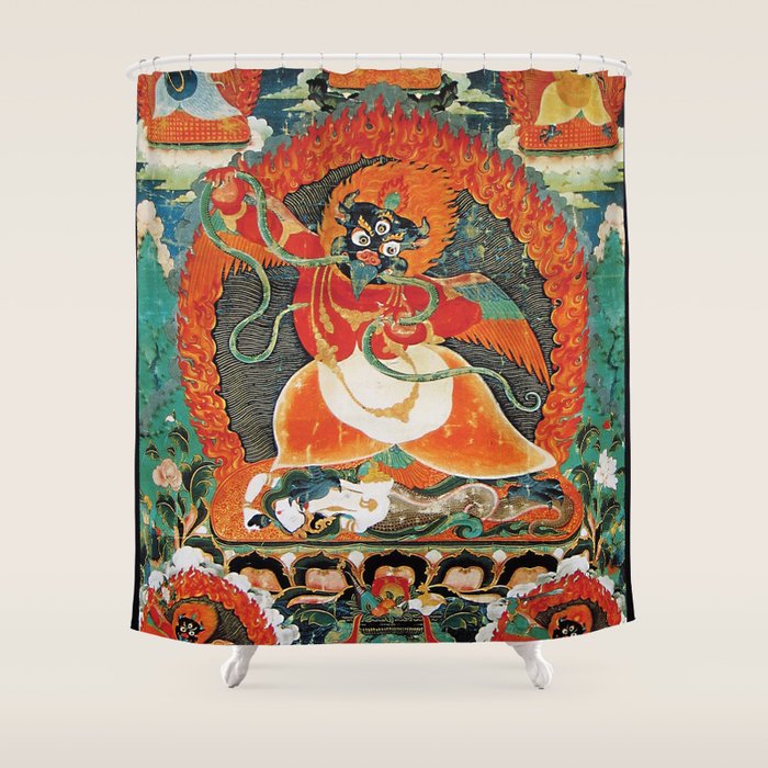 Tibetan Buddhist Hindu Garuda Shambala Shower Curtain Gallery Image 1