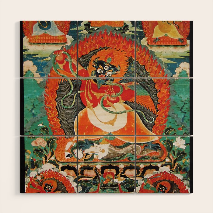Tibetan Buddhist Hindu Garuda Shambala Wood Wall Art Gallery Image 1