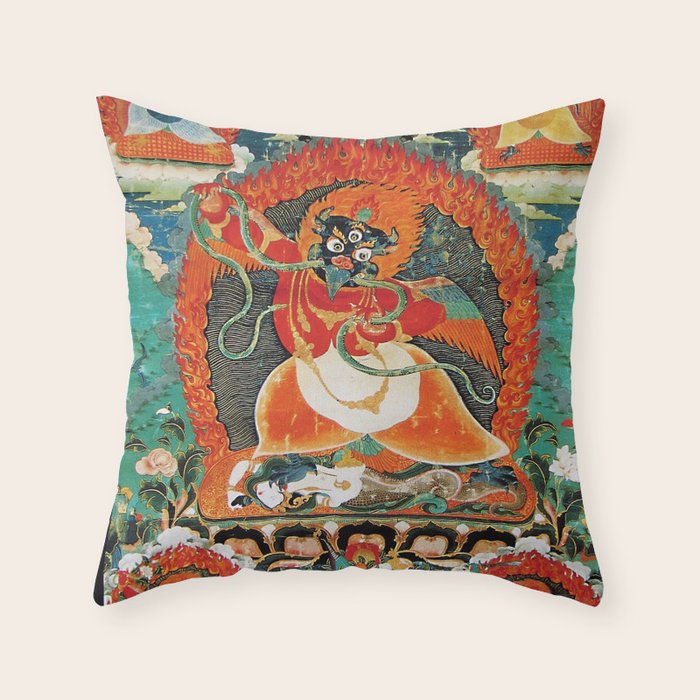 Tibetan Buddhist Hindu Garuda Shambala Throw Pillow Gallery Image 6