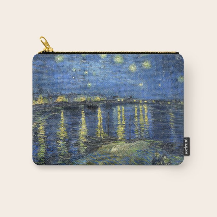 Vincent van Gogh Starry Night Over the Rhone (1888) enhanced with artificial intelligence Carry All Pouch Gallery Image 1
