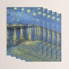 Vincent van Gogh Starry Night Over the Rhone (1888) enhanced with artificial intelligence Wrapping Paper Gallery Image 3