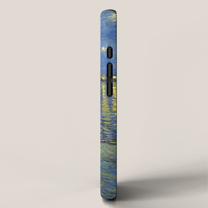 Vincent van Gogh Starry Night Over the Rhone (1888) enhanced with artificial intelligence iPhone Case Gallery Image 2