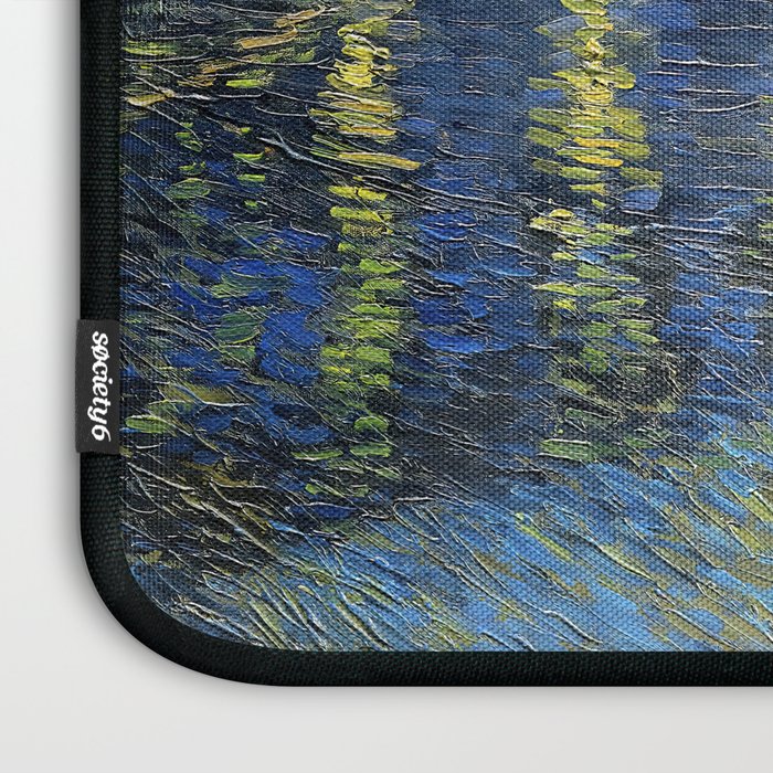 Vincent van Gogh Starry Night Over the Rhone (1888) enhanced with artificial intelligence Laptop Sleeve Gallery Image 3