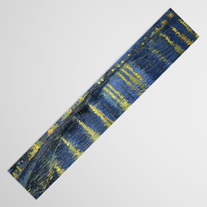 Vincent van Gogh Starry Night Over the Rhone (1888) enhanced with artificial intelligence Table Runner Gallery Image 3