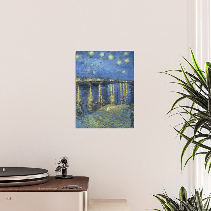 Vincent van Gogh Starry Night Over the Rhone (1888) enhanced with artificial intelligence Poster Gallery Image 2