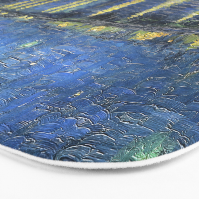 Vincent van Gogh Starry Night Over the Rhone (1888) enhanced with artificial intelligence Bath Mat Gallery Image 3