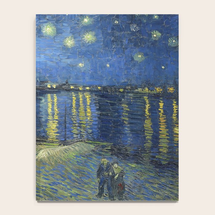 Vincent van Gogh Starry Night Over the Rhone (1888) enhanced with artificial intelligence Notebook Gallery Image 4