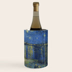 Vincent van Gogh Starry Night Over the Rhone (1888) enhanced with artificial intelligence Wine Chiller Gallery Image 3