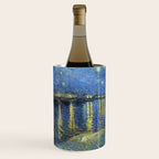 Vincent van Gogh Starry Night Over the Rhone (1888) enhanced with artificial intelligence Wine Chiller Gallery Image 1