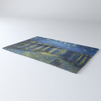 Vincent van Gogh Starry Night Over the Rhone (1888) enhanced with artificial intelligence Rug Gallery Image 3