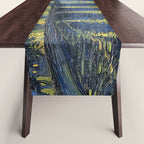 Vincent van Gogh Starry Night Over the Rhone (1888) enhanced with artificial intelligence Table Runner Gallery Image 1