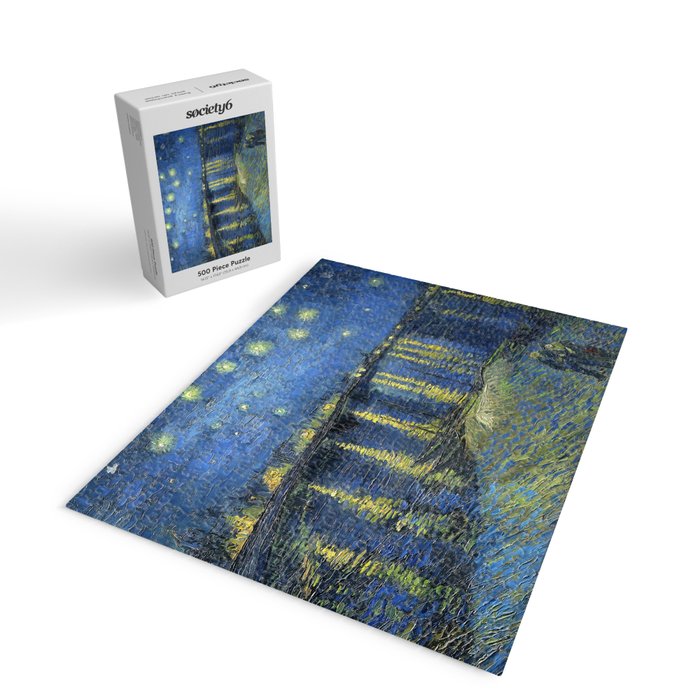 Vincent van Gogh Starry Night Over the Rhone (1888) enhanced with artificial intelligence Jigsaw Puzzle Gallery Image 2
