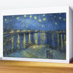 Vincent van Gogh Starry Night Over the Rhone (1888) enhanced with artificial intelligence Wall Mural Gallery Image 2