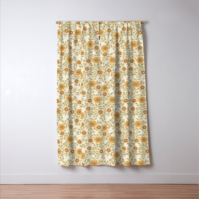 Eloise Floral - Gold Window Curtain Gallery Image 3