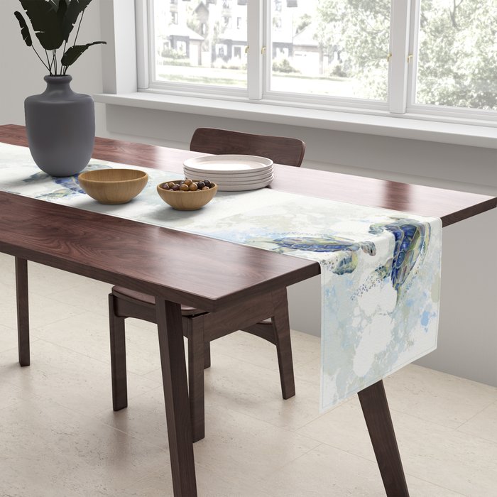 Swimming Together 2 - Sea Turtle  Table Runner Gallery Image 2