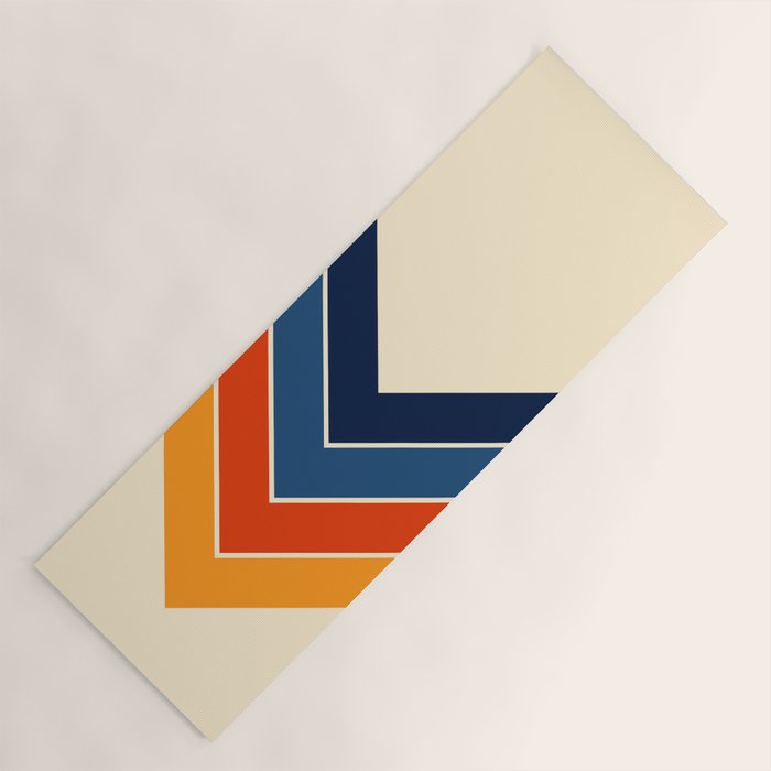 Colorful V Shape Retro Stripes Chilseongsin Yoga Mat Gallery Image 1
