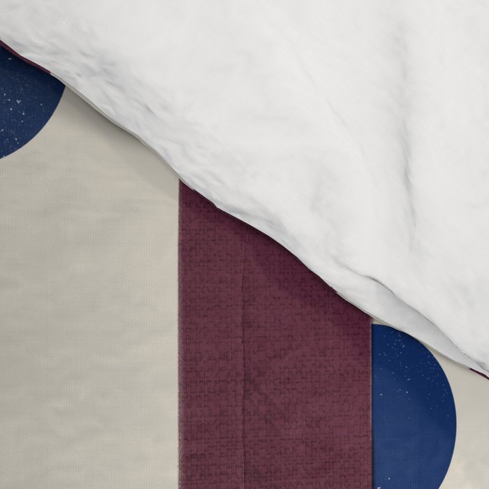 Burgundy Stripes and Navy Dots Modern Pattern Comforter Gallery Image 4