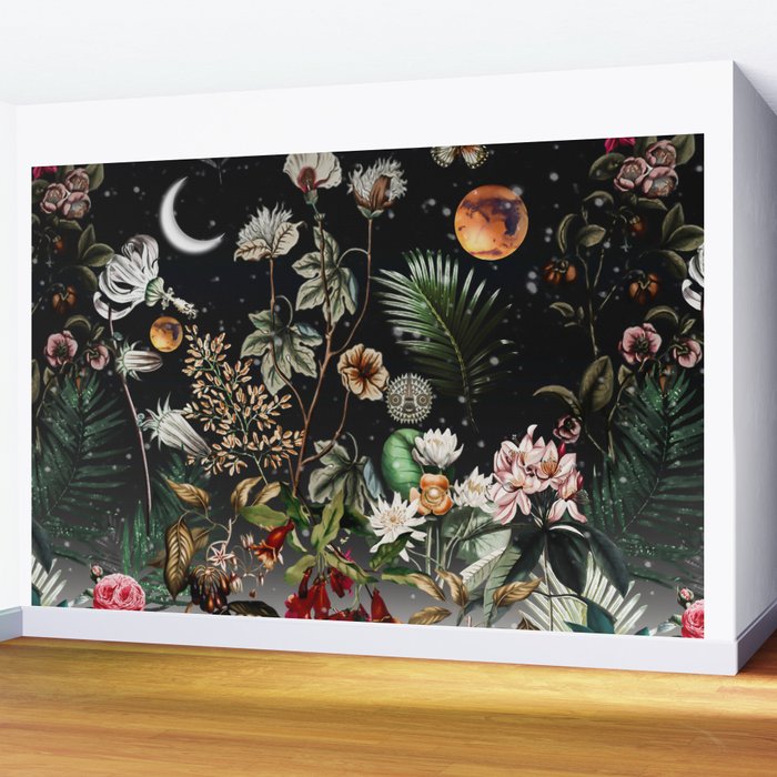 Future Garden Botanical Night Wall Mural Gallery Image 2