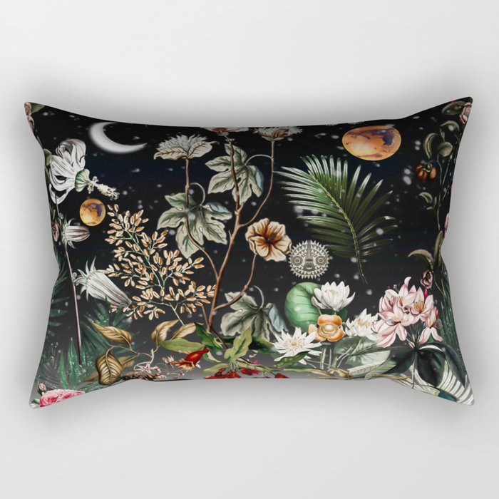 Future Garden Botanical Night Rectangular Pillow Gallery Image 2