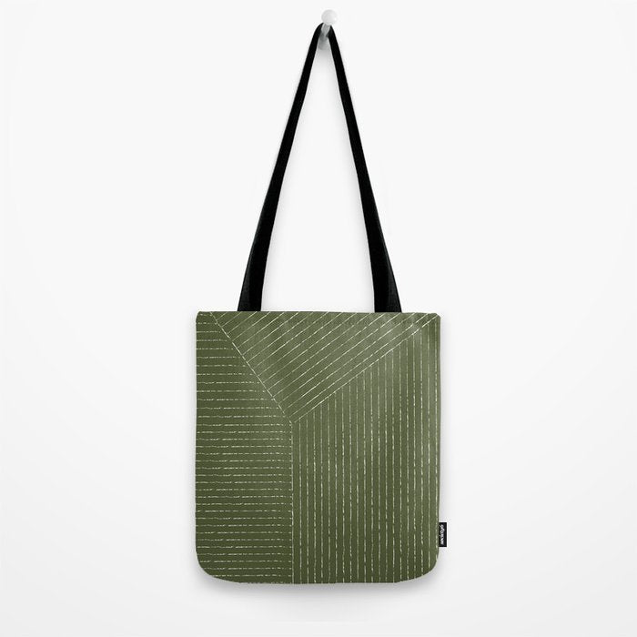 Lines (Moss Green) Tote Bag Gallery Image 2