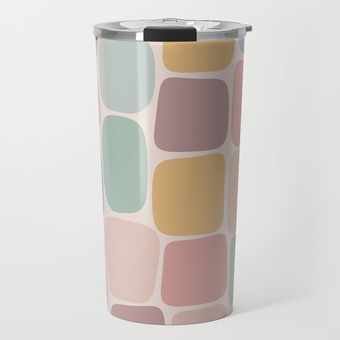 Minimal Blocks - Pastel Rainbow Travel Mug Gallery Image 1