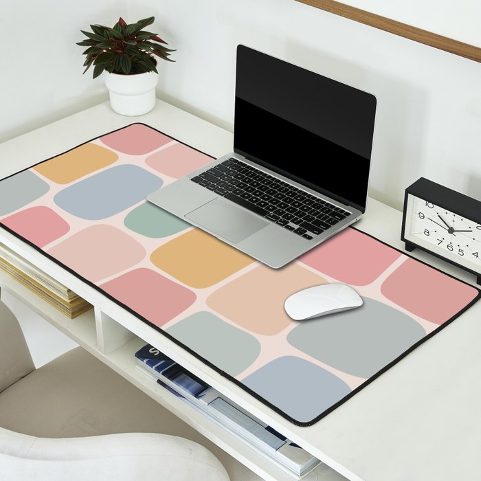 Minimal Blocks - Pastel Rainbow Desk Mat Gallery Image 2