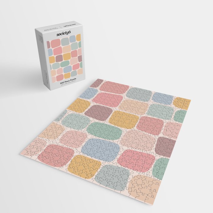 Minimal Blocks - Pastel Rainbow Jigsaw Puzzle Gallery Image 2