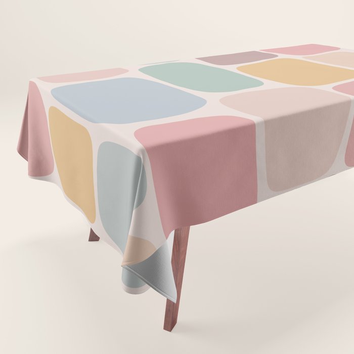 Minimal Blocks - Pastel Rainbow Tablecloth Gallery Image 1