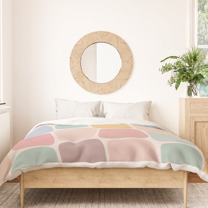 Minimal Blocks - Pastel Rainbow Duvet Cover Gallery Image 3