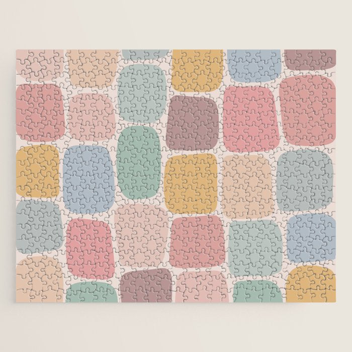 Minimal Blocks - Pastel Rainbow Jigsaw Puzzle Gallery Image 1