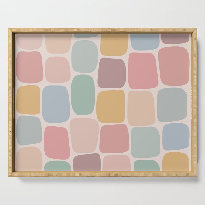 Minimal Blocks - Pastel Rainbow Serving Tray Gallery Image 1