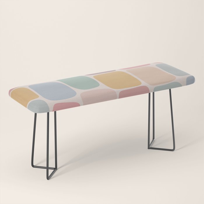Minimal Blocks - Pastel Rainbow Bench Gallery Image 1