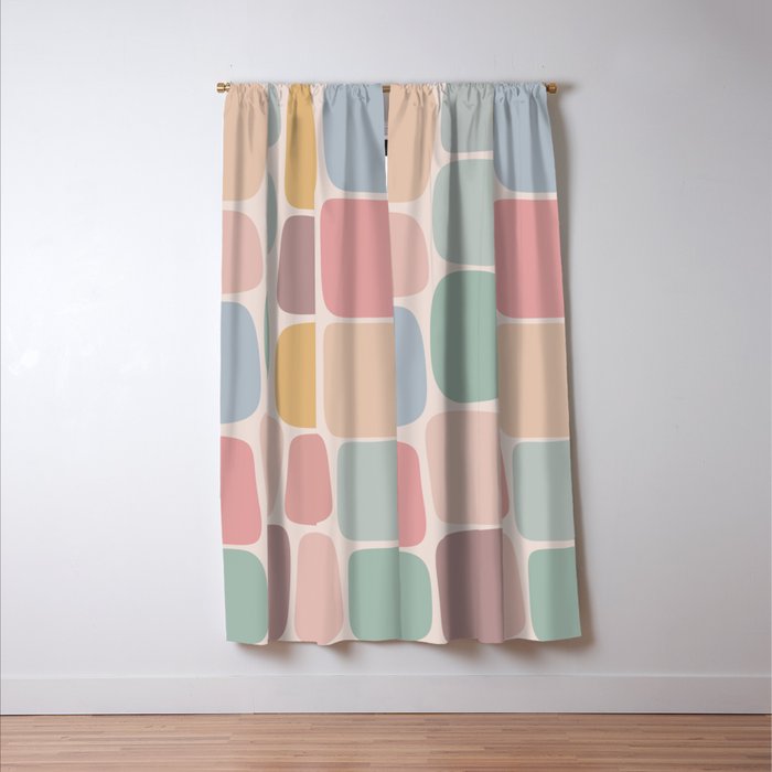 Minimal Blocks - Pastel Rainbow Window Curtain Gallery Image 3