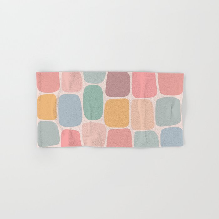 Minimal Blocks - Pastel Rainbow Bath Towel Gallery Image 1